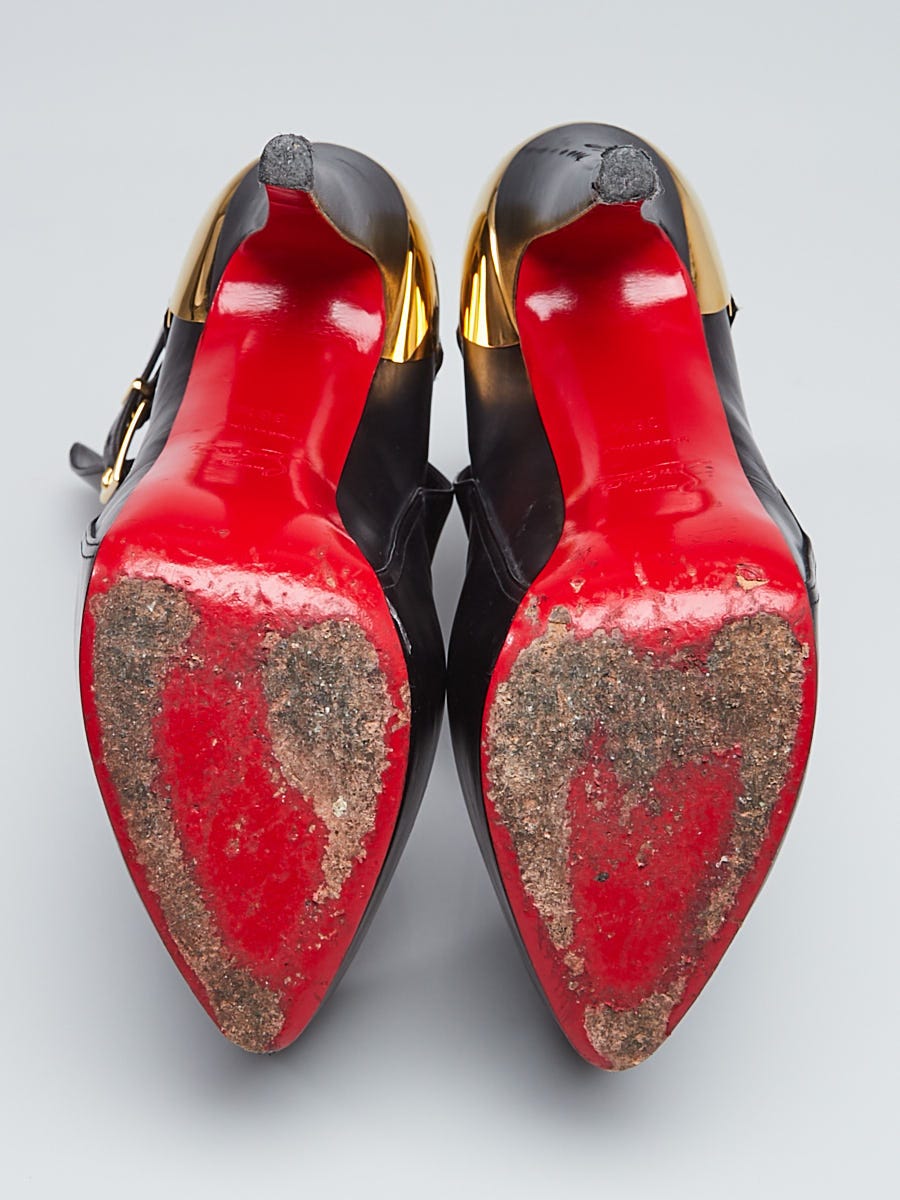 Christian Louboutin Black Leather and Metal Equestria 160 Christian Louboutin Black Leather and Metal Equestria 160