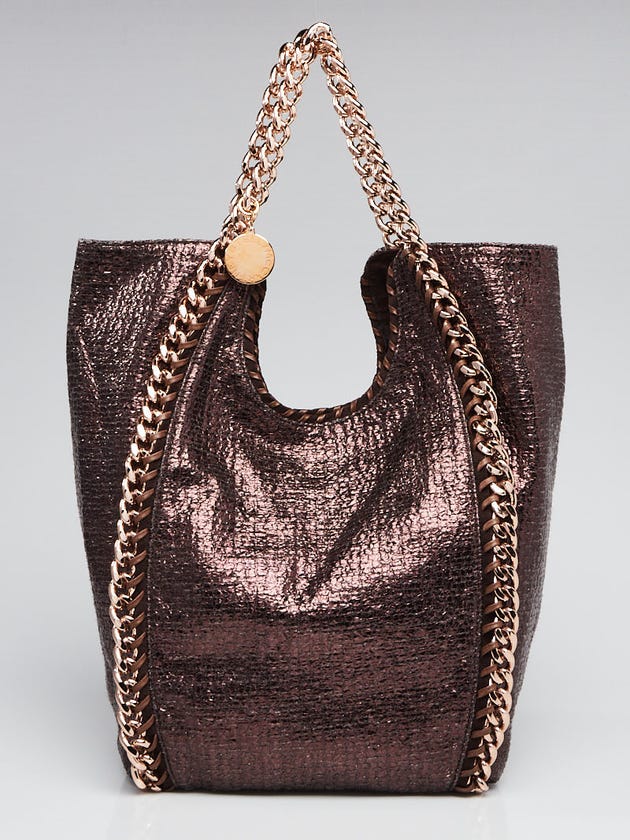 Stella McCartney Bronze Tweed Fabric Falabella Slouchy Shoulder Bag