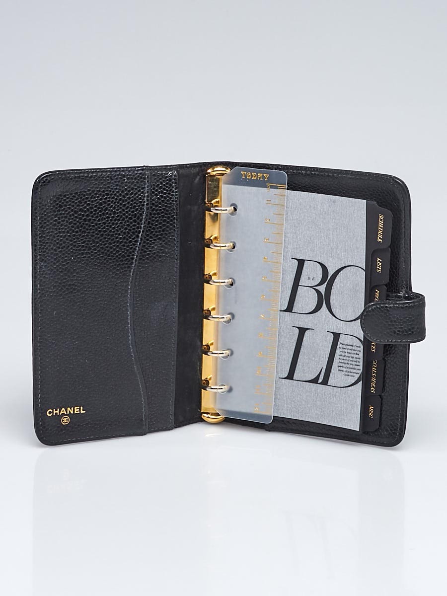 CHANEL ノート Chanel Black Grain Leather Small Agenda/Notebook Cover | Yoogi's