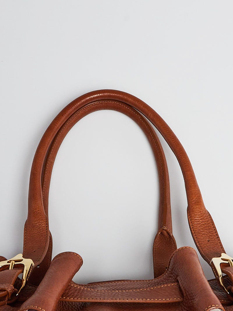 Burberry Brown Leather House Check Canvas Tote Bag | Yoogi's Closet