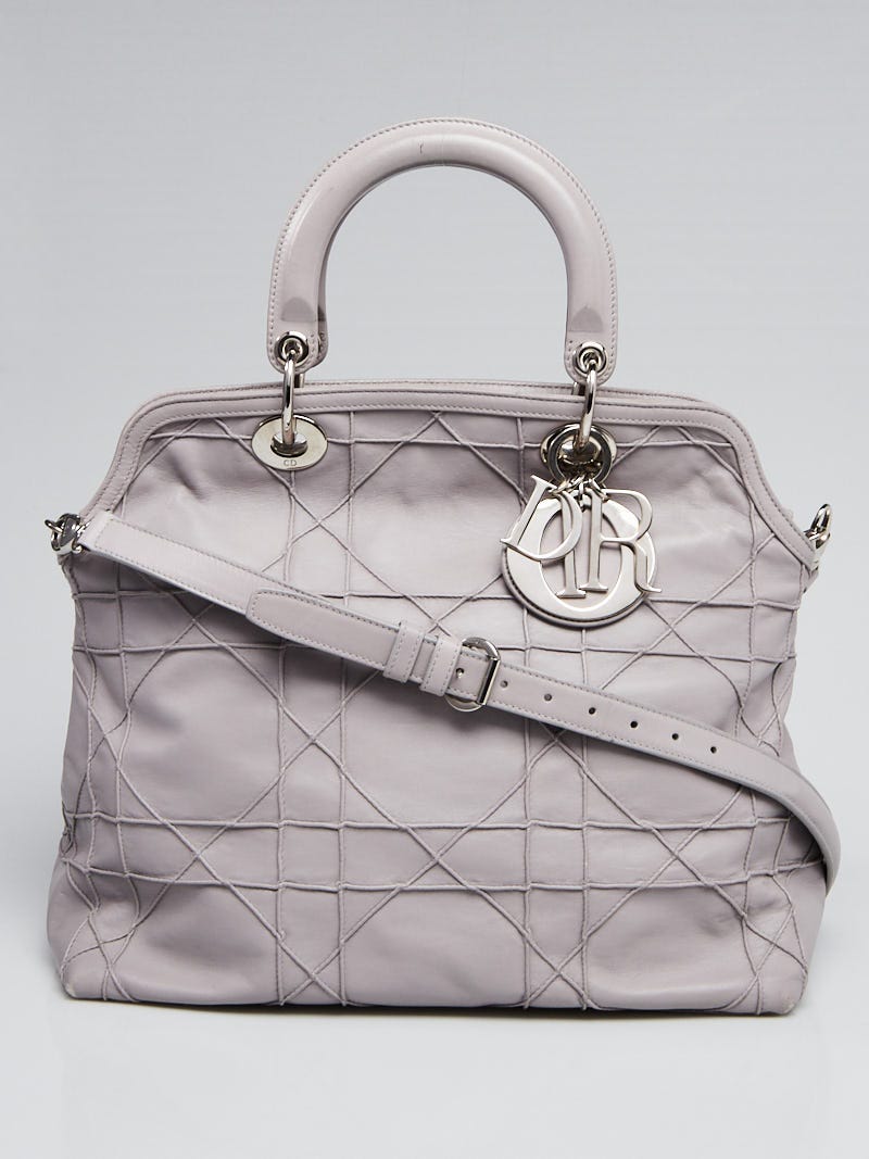 Christian Dior Light Purple Cannage Quilted Lambskin Leather