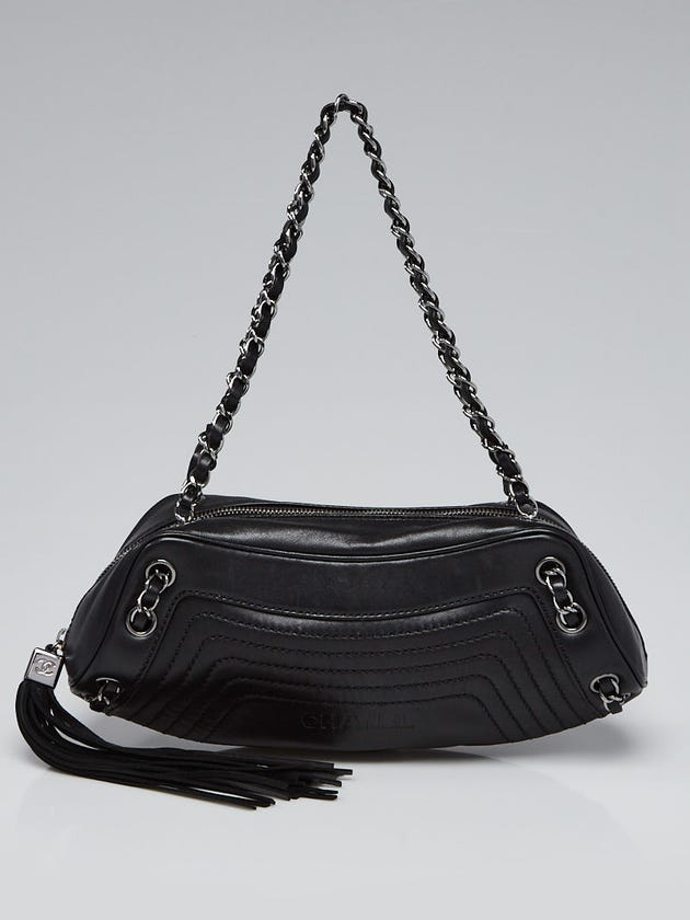 Chanel Black Lambskin Leather Small Tassel Bag