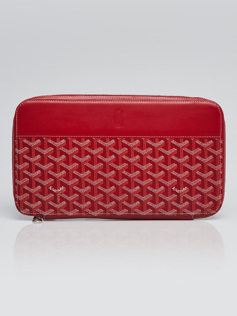 Goyard Red Chevron Print Coated Canvas Opera Travel Wallet Yoogi s Closet