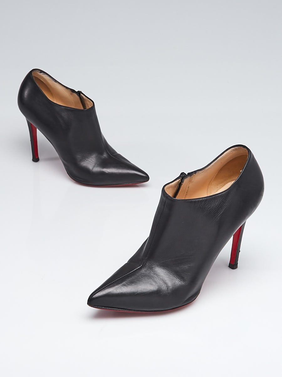 Christian Louboutin Black Leather Dahlia 100 Ankle Boots Size 9/39.5