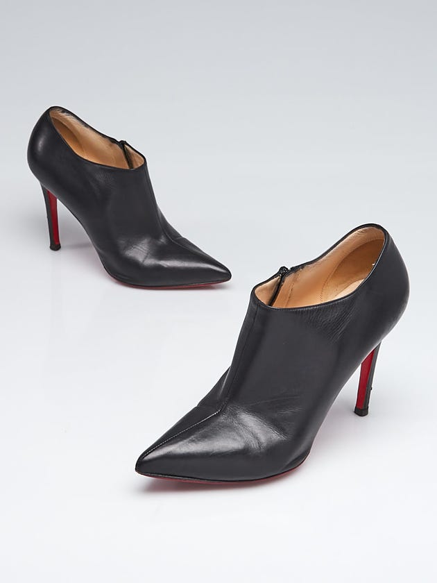 Christian Louboutin Black Leather Dahlia 100 Ankle Boots Size 9/39.5