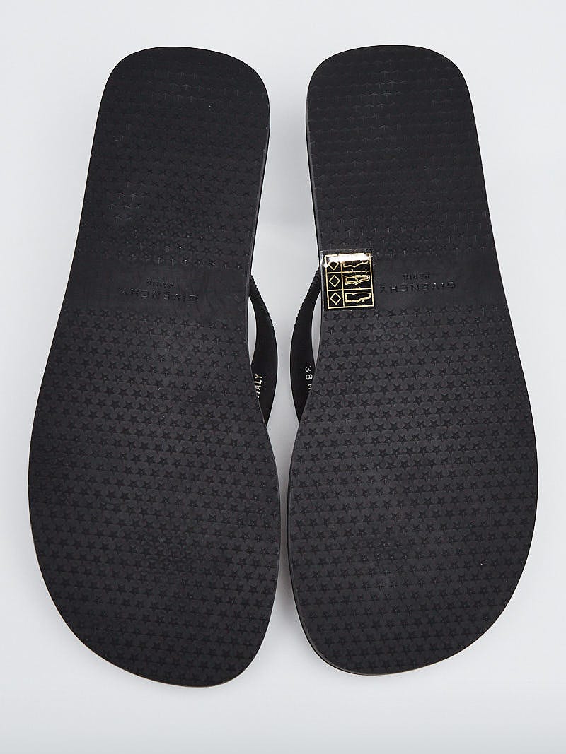 Givenchy Black Rottweiler Print Thong Sandals Size 7.5/38