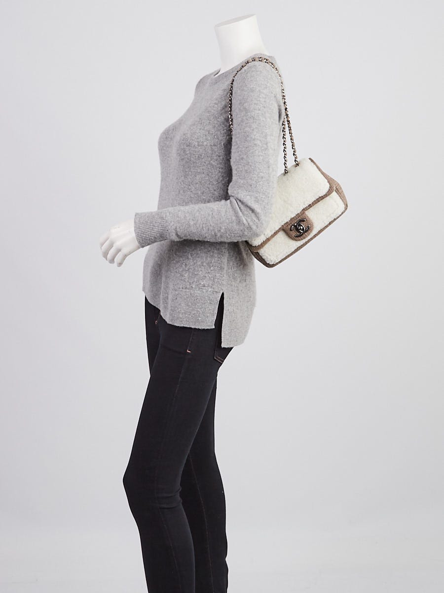 Chanel Brown/White Denim and Shearling Sherriff's Star Paris