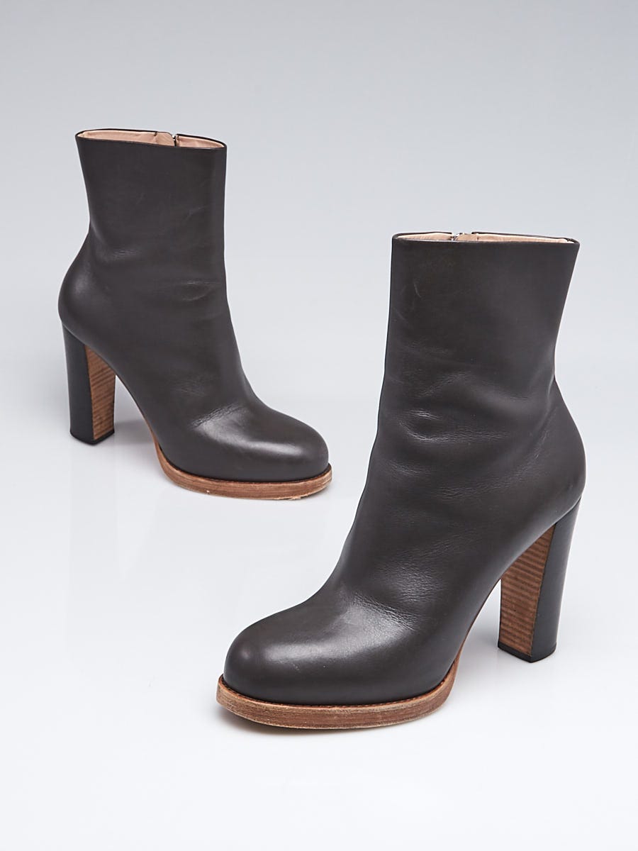 Celine Grey Leather Ankle Size - Yoogi's Closet