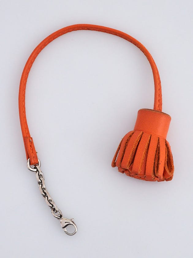 Hermes Orange Milo Lambskin Leather Small Carmencita Page Marker