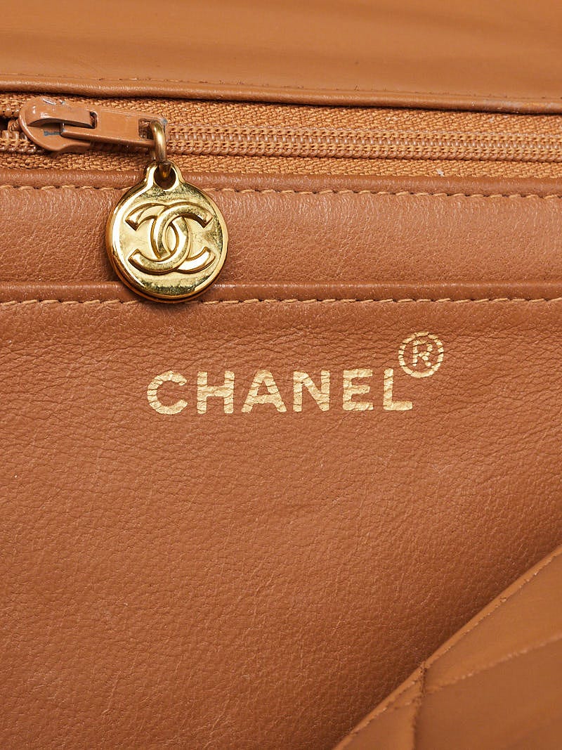 Chanel Dark Beige Quilted Lambskin Leather Classic Maxi Jumbo XL