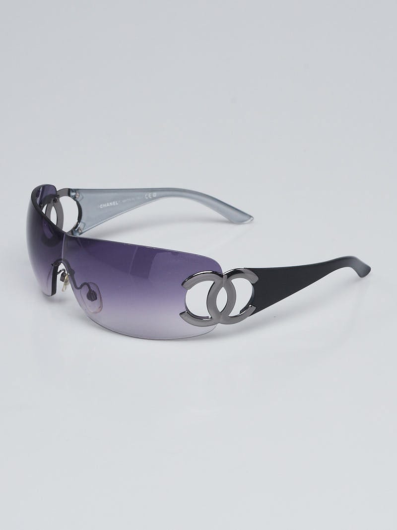 Chanel Black Rimless CC Logo Sunglasses 4125 | Yoogi's Closet