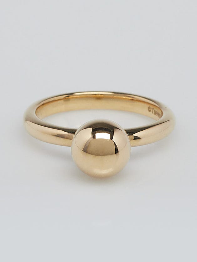 Tiffany & Co. 18k Yellow Gold HardWear 8mm Ball Ring Size 6