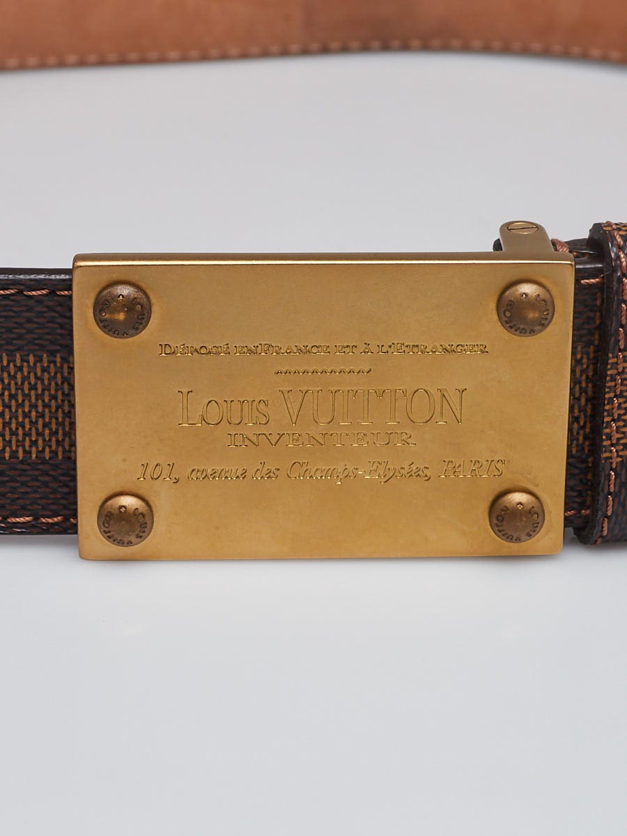 Louis Vuitton Blue/Orange Damier Graphite Canvas Inventeur Belt Size 90/36  - Yoogi's Closet