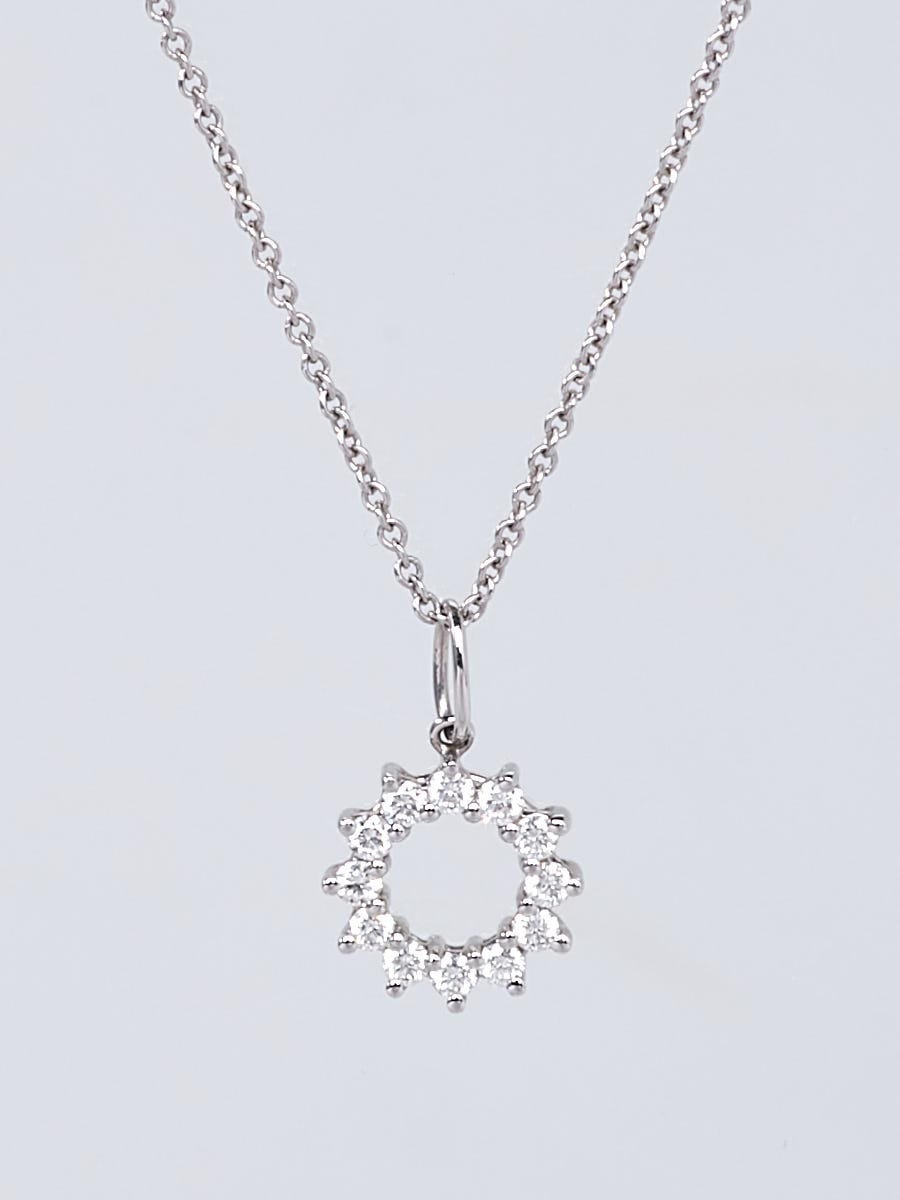 Diamond Open Circle Pendant Necklace 
