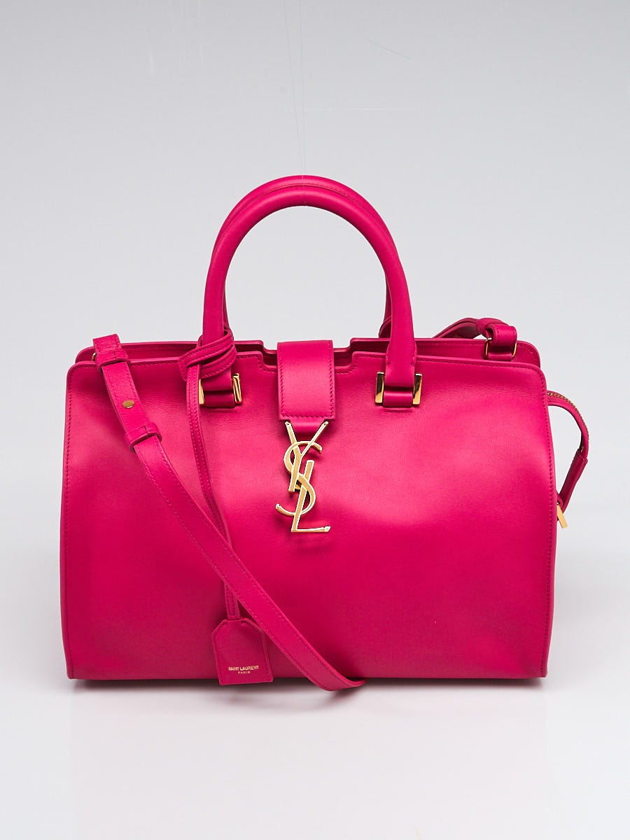 Yves Saint Laurent Fuchsia Calfskin Leather Small Cabas ChYc