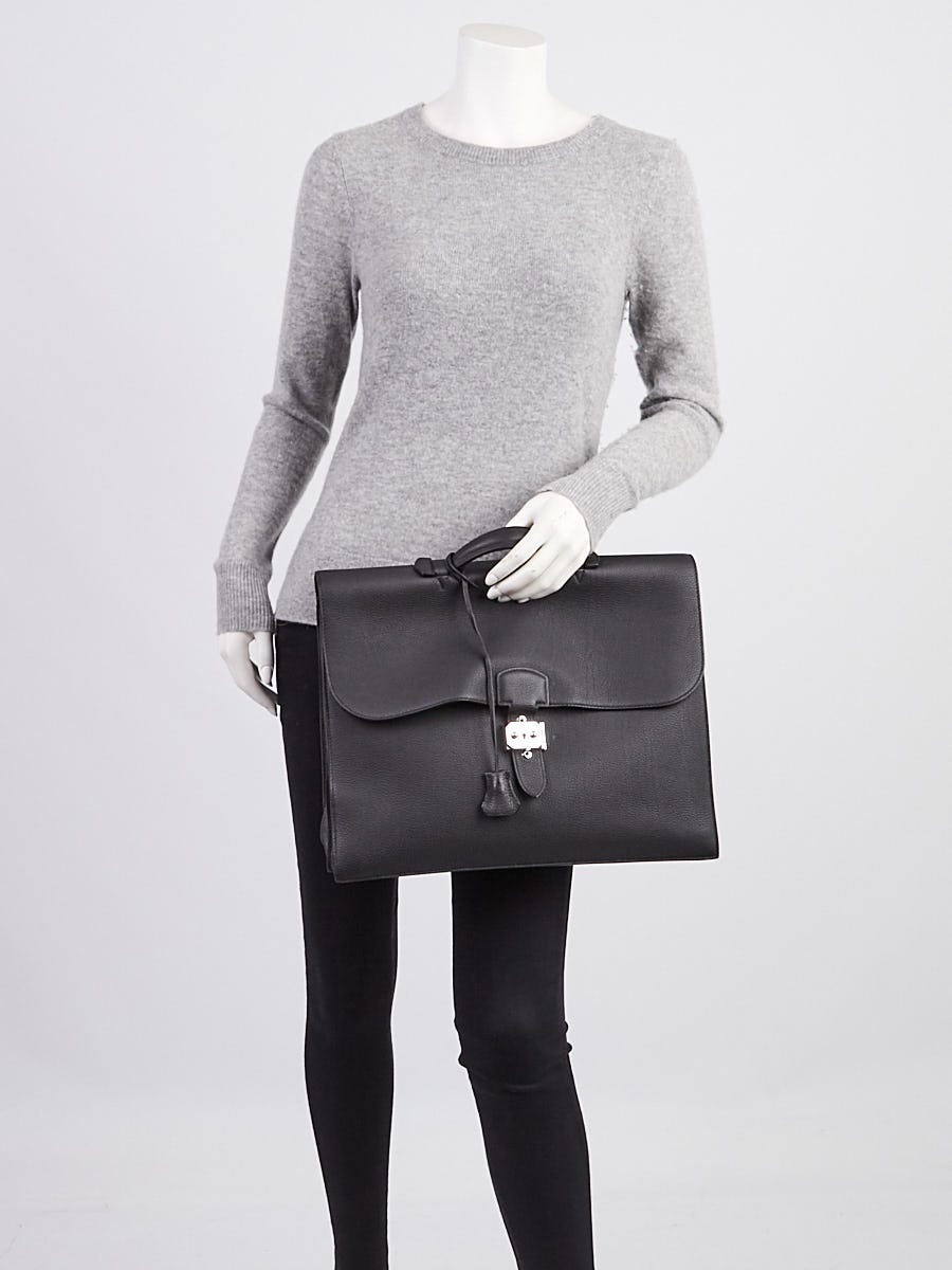 Hermès Sac a Depeches Briefcase in Black Togo Leather with Palladium  Hardware, Handbags and Accessories Online, Ecommerce Retail