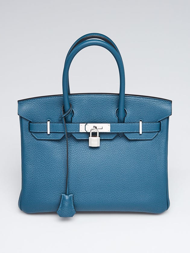 Hermes 30cm Colvert Togo Leather Palladium Plated Birkin Bag
