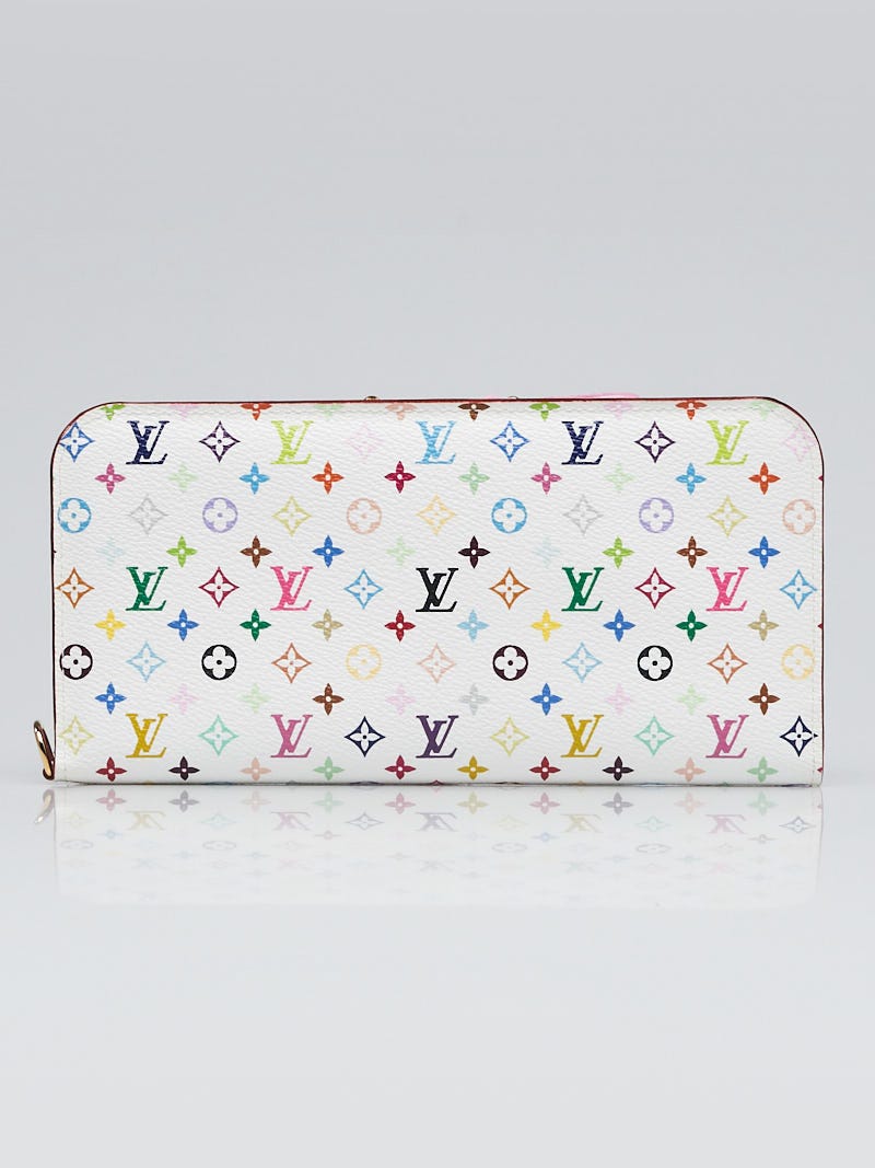 Louis Vuitton White Monogram Multicolore Litchi Insolite Wallet