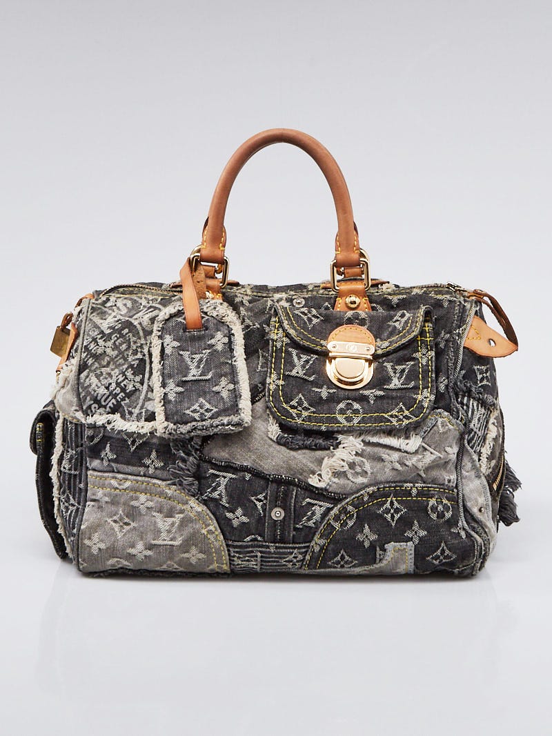 Louis Vuitton, Bags, Louis Vuitton Limited Edition Denim Patchwork  Monogram Speedy 3 Bag