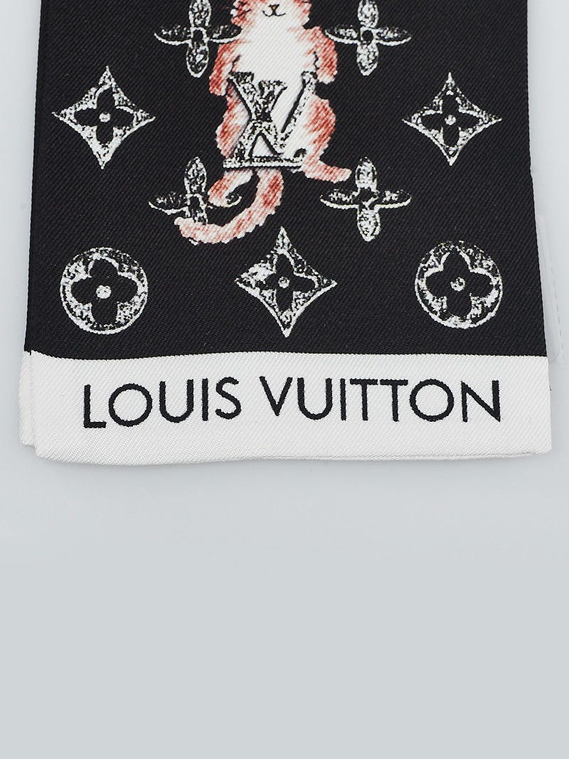 🔥NEW LOUIS VUITTON Silk Catogram Dog Bandeau Scarf ✨HOT GIFT❤️EXTREMELY  RARE!