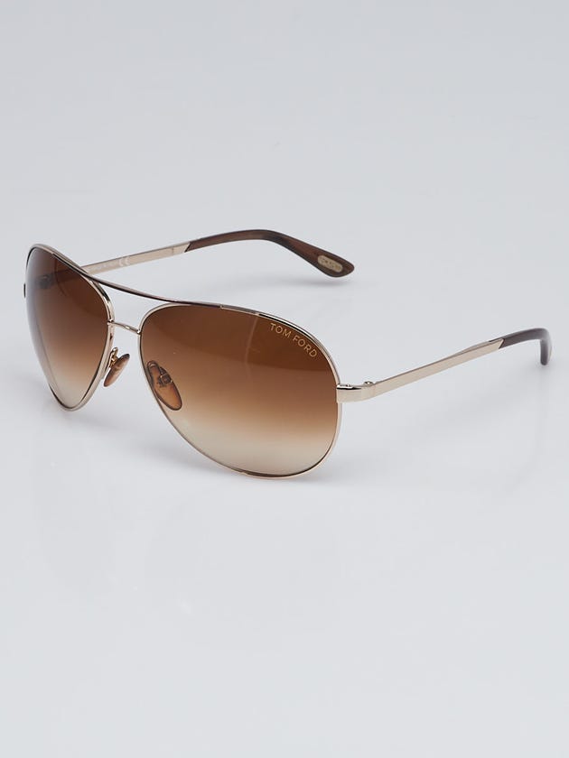 Tom Ford Goldtone Frame Charles Aviator Sunglasses-TF35