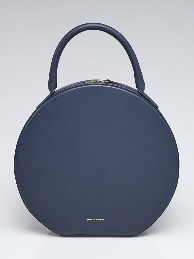 Mansur Gavriel Blue Leather Circle Bag