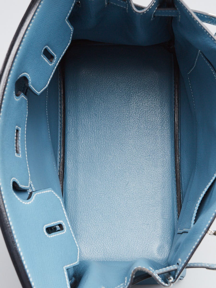 Hermes 28cm Blue Jean Epsom Leather Palladium Plated HAC Birkin Bag -  Yoogi's Closet