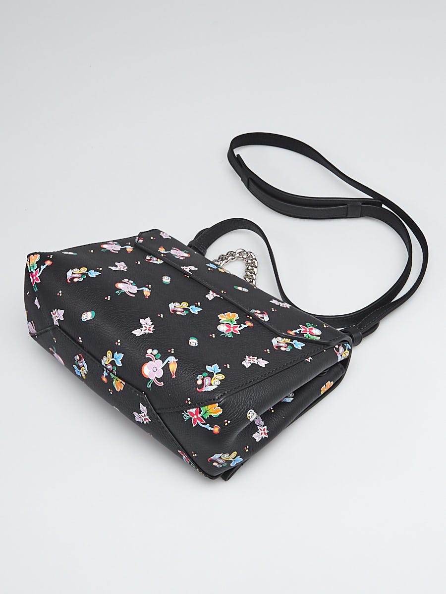 Louis Vuitton Black Floral Pebbled Leather Lockme II BB Bag - Yoogi's Closet