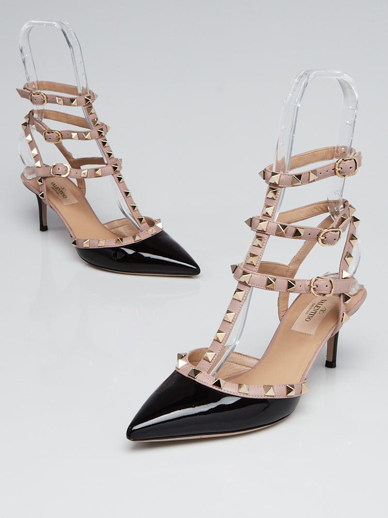 Valentino black cheap kitten heels