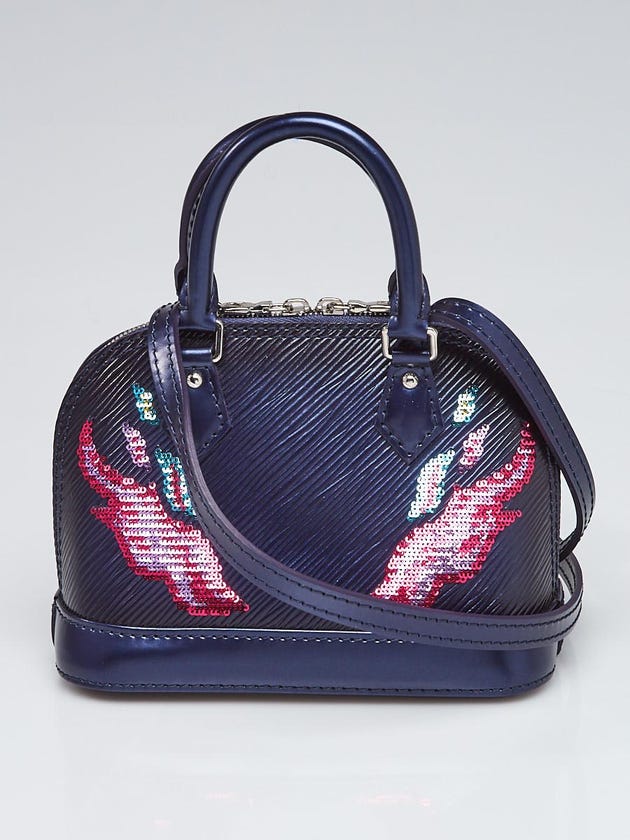 Louis Vuitton Bleu Nuit Epi Leather Sequin Flames Nano Alma Crossbody Bag
