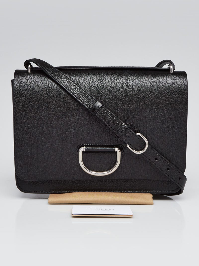 Burberry Black Leather Medium D-Ring Crossbody Bag - Yoogi's Closet