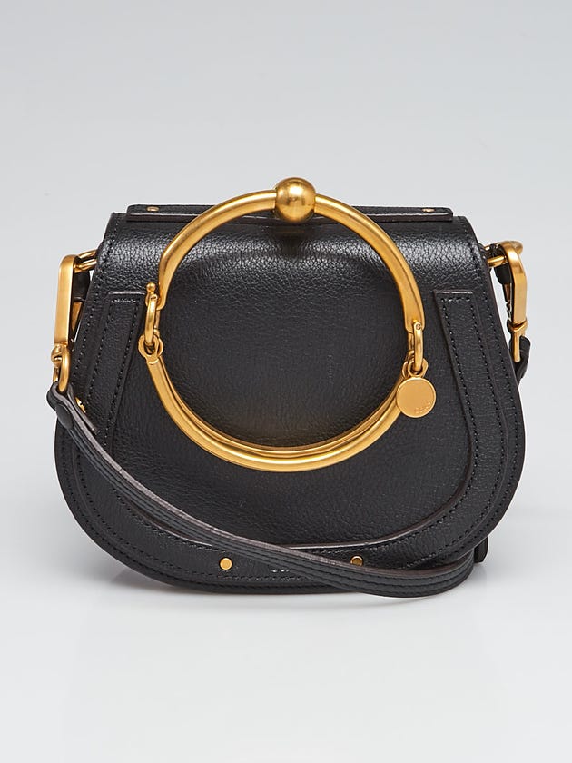 Chloe Black Leather and Suede Small Nile Bracelet Bag