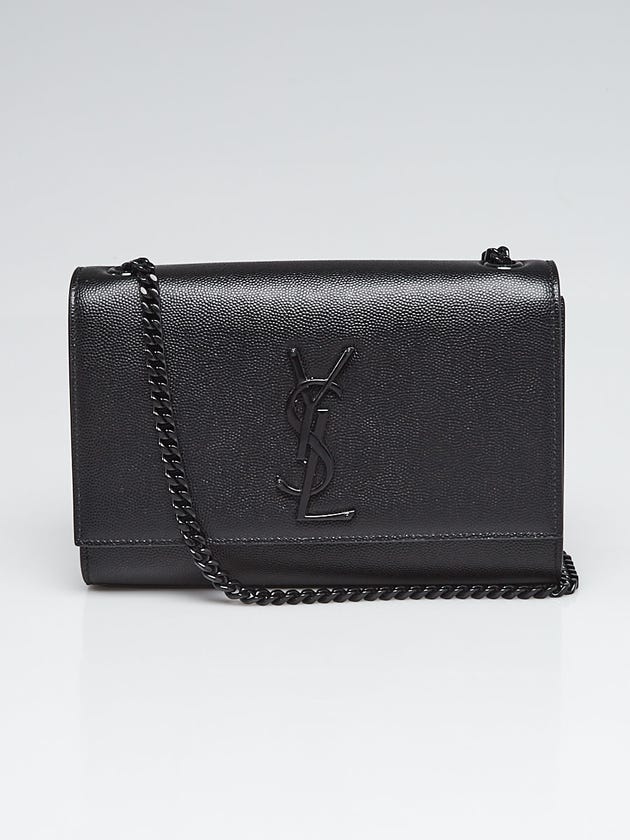 Ysl Small Yves Saint Laurent Black Pebbled Leather Small Kate Bag | Yoogi's Closet