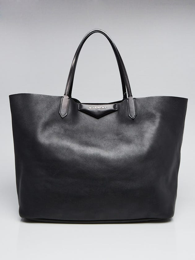 Givenchy Black Calfskin Leather Medium Shopping Tote Bag