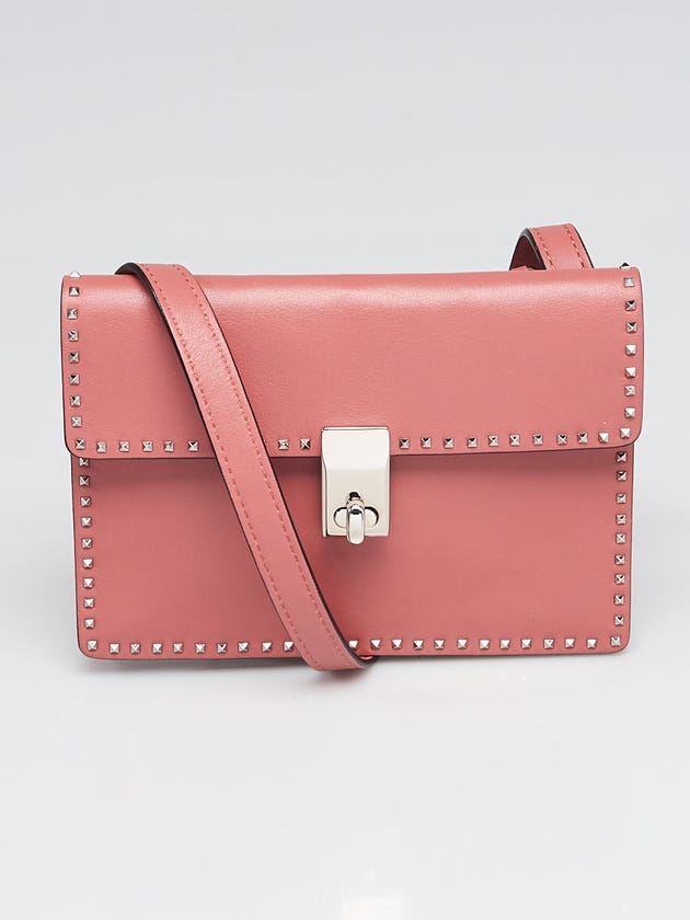 Valentino Pink Leather Micro Rockstud Crossbody Bag