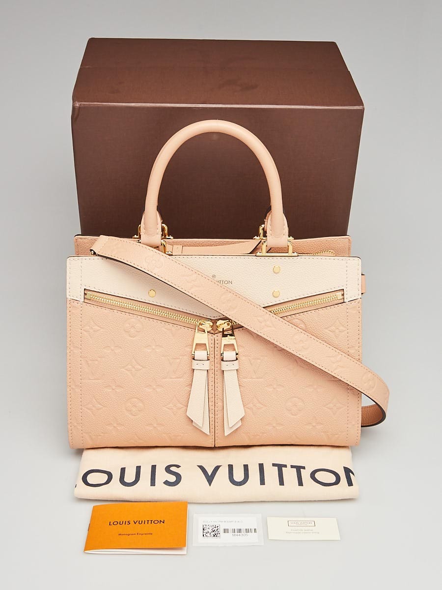 Louis Vuitton Papyrus Creme Monogram Empreinte Leather Sully PM Bag