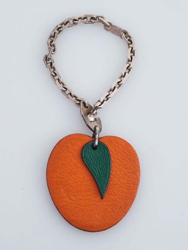 Hermes Orange Chevre Leather Orange Key Chain