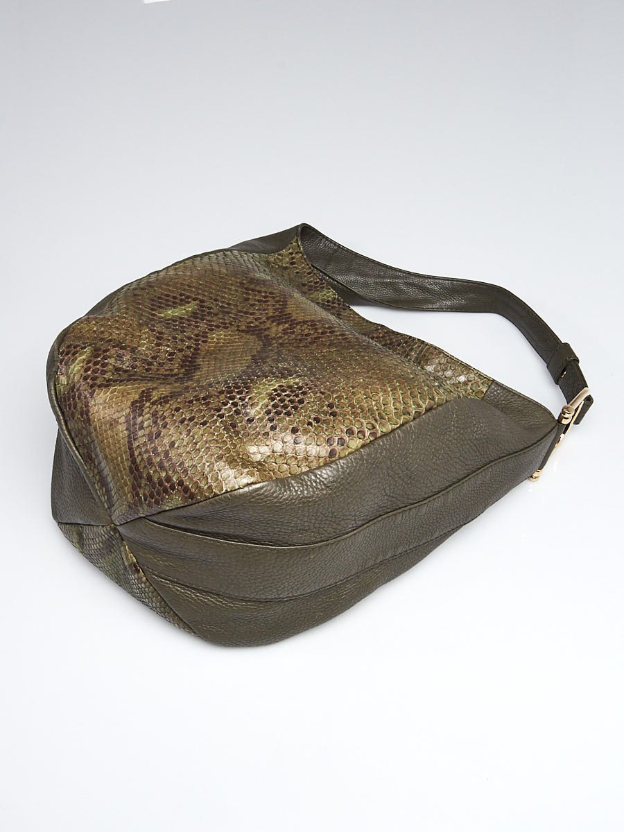 Gucci - Olive Green Python Hobo Bag – Current Boutique
