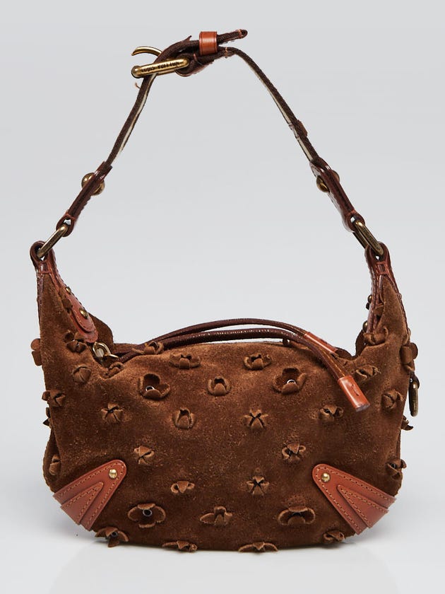 Louis Vuitton Limited Edition Brown Onatah Suede Fleurs PM Bag