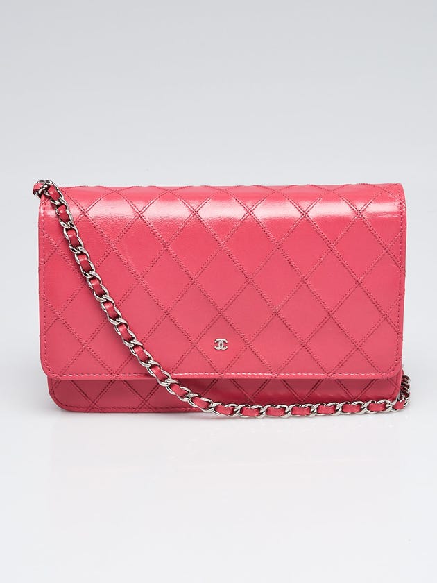 Chanel Pink Quilted Leather CC WOC Clutch Bag
