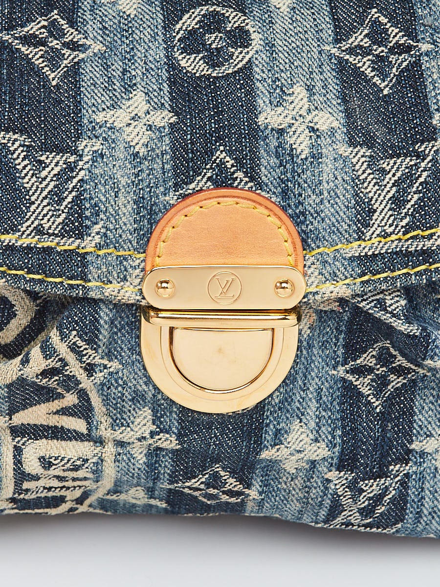 Louis Vuitton Limited Edition Blue Denim Monogram Denim Mini Pleaty Raye Bag  - Yoogi's Closet