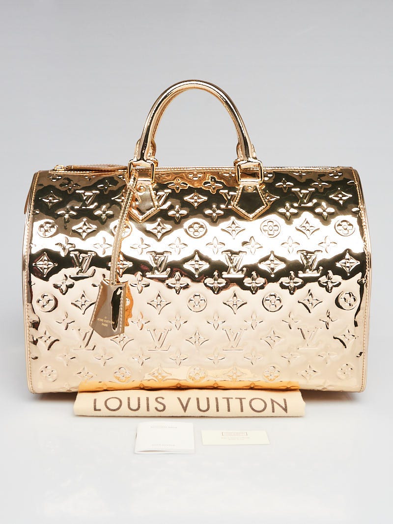 Louis Vuitton Limited Edition Gold Monogram Miroir Speedy 35 Bag 