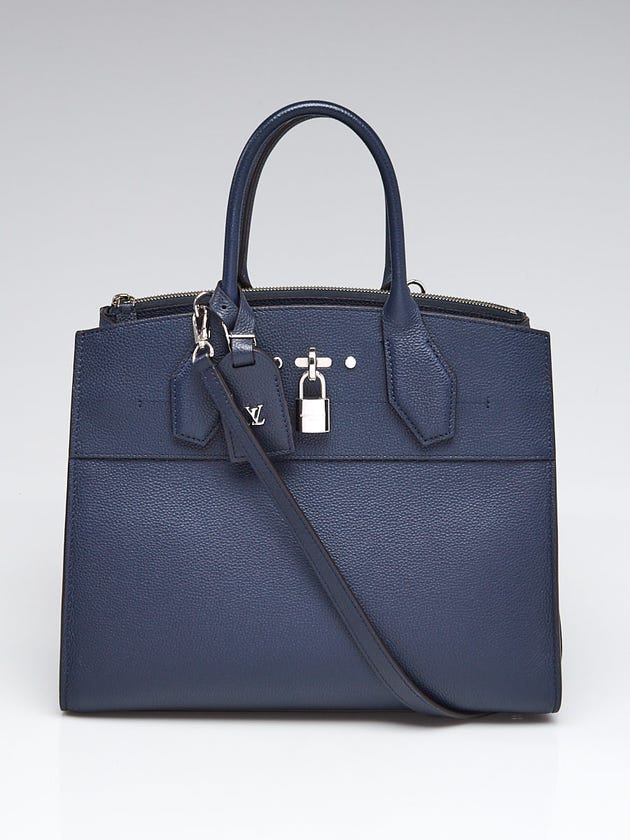 Louis Vuitton Marine Pebbled Leather City Steamer MM Bag