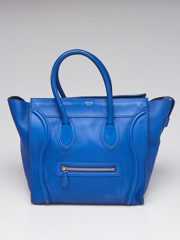 Celine Cobalt Leather Mini Luggage Tote Bag