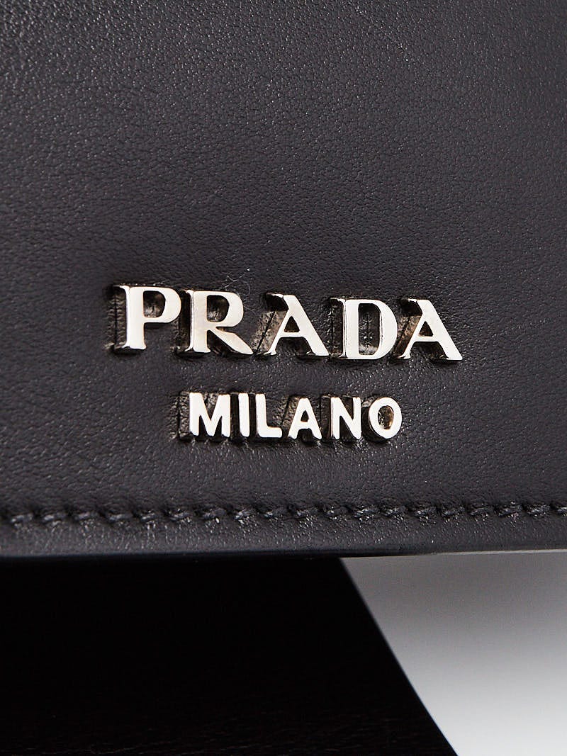 Prada Black/Teal Leather Jewels Ribbon Bag 1BD067 | Yoogi's Closet