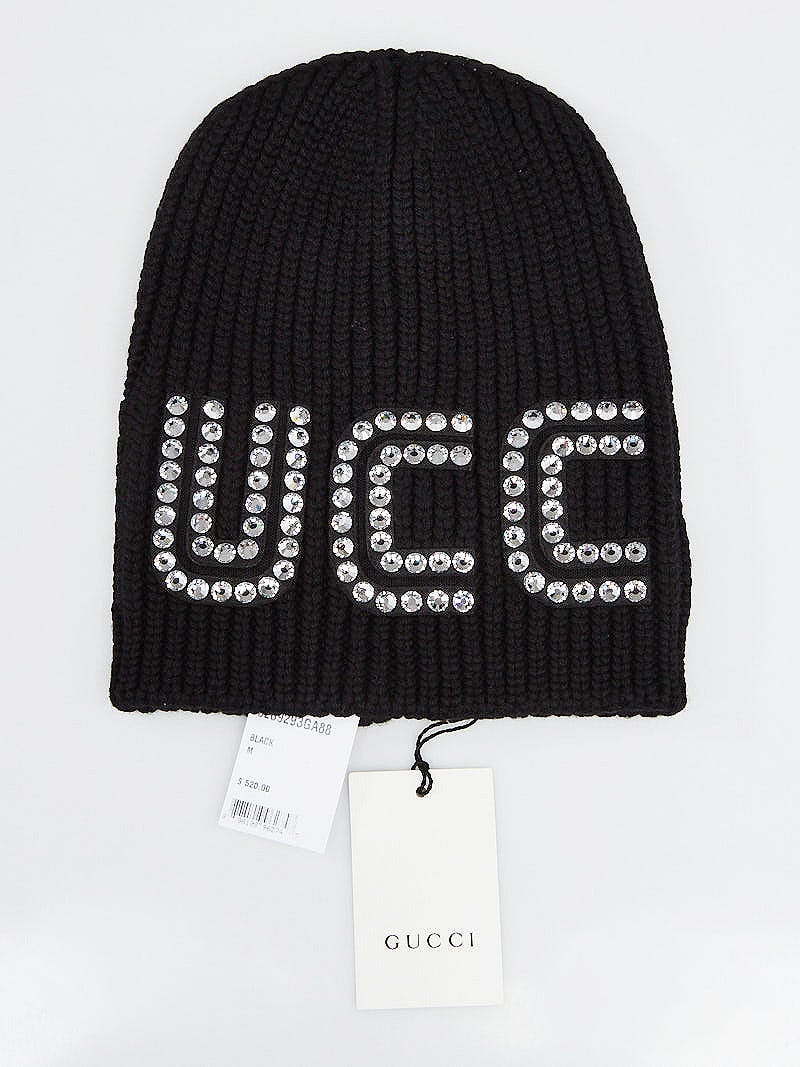 crystal hotfix logo beanie in BLACK | alexanderwang®