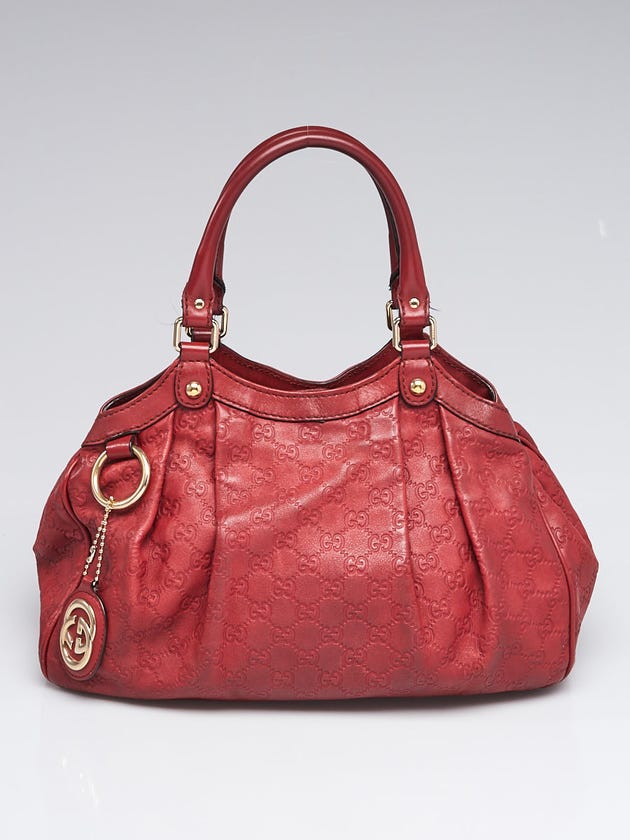 Gucci Red Guccissima Leather Medium Sukey Tote Bag