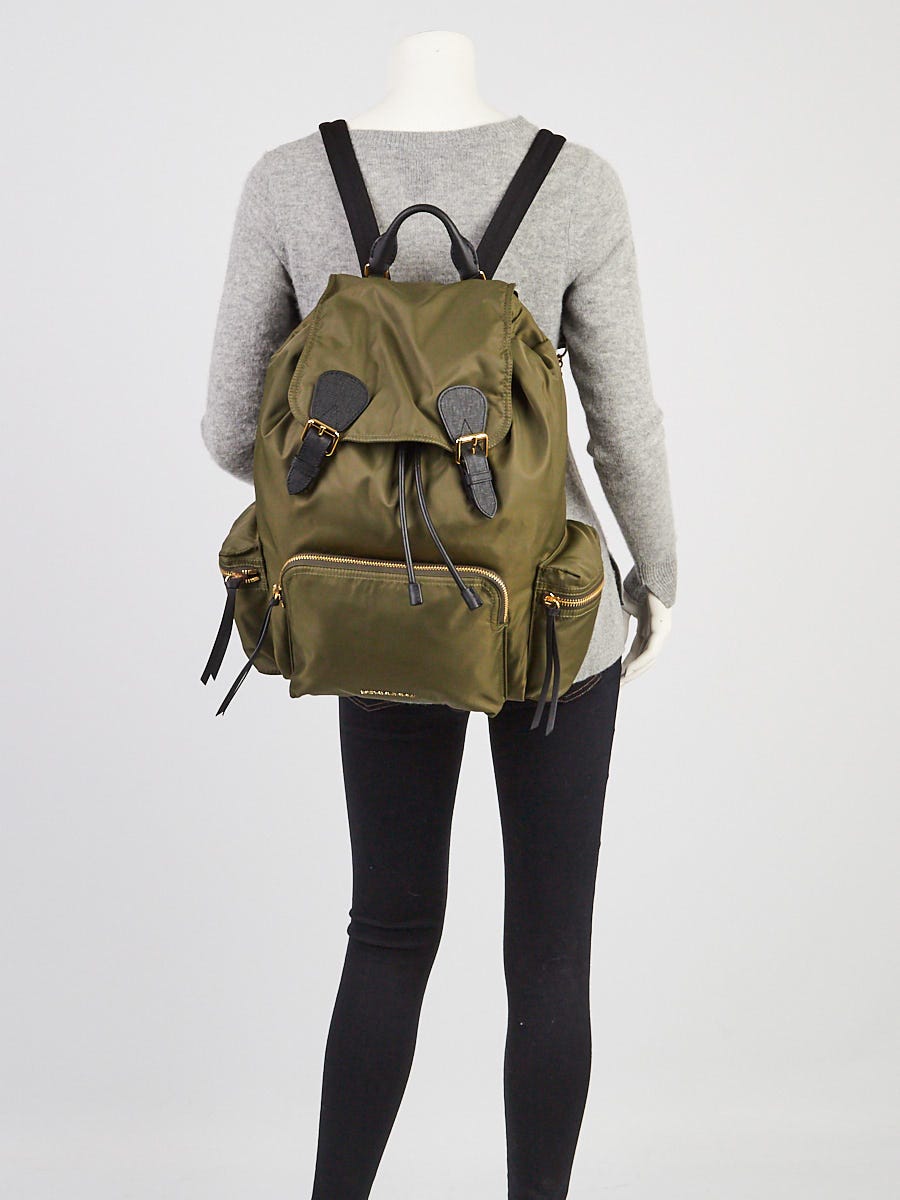 Burberry Rucksak Large Army Green Burberry Backpack Green Bags & Handbags for Women for sale  main image 3