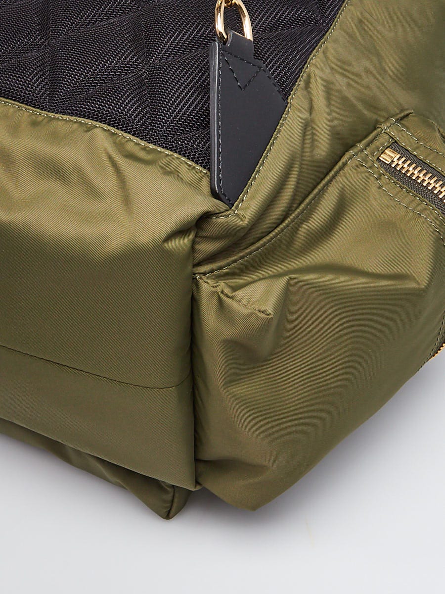 Preloved Burberry Green and Yellow Backpack nylon great condition many pockets Burberry Green Technical Nylon Large Rucksack Backpack Bag  main image 3