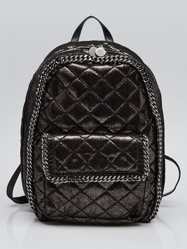 Stella McCartney Ruthenium Quilted Faux Leather Falabella Backpack